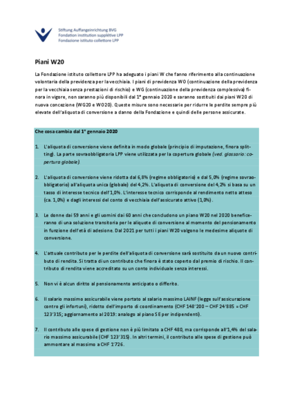 Factsheet piani W20