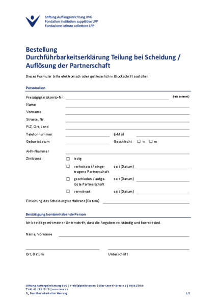 Durchführbarkeitserklärung