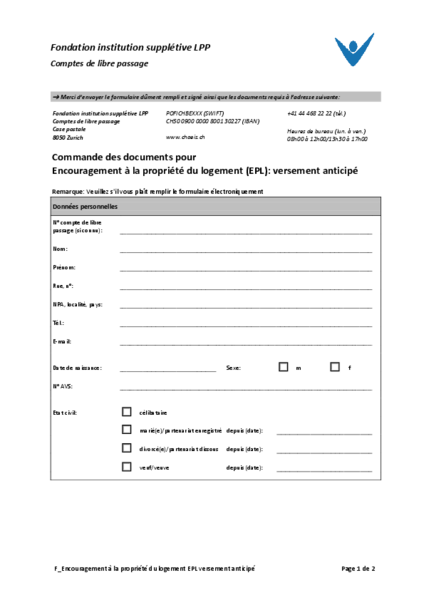 Encouragement à la propriété du logement versement anticipé