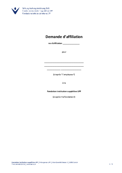 Demande d’affiliation l