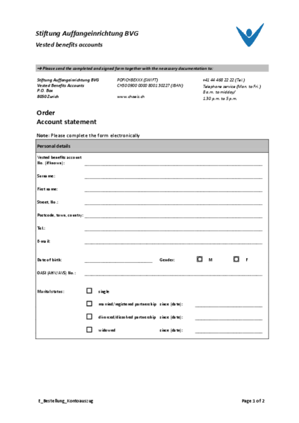 Order account statement