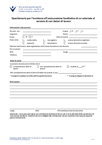 Questionario MA