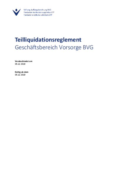 Teilliquidationsreglement