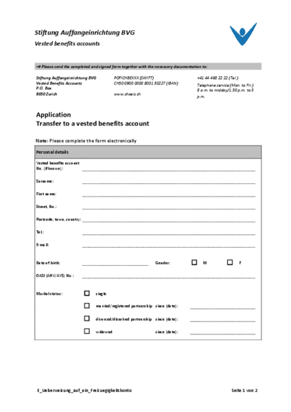 Transfer to a vested benefits account