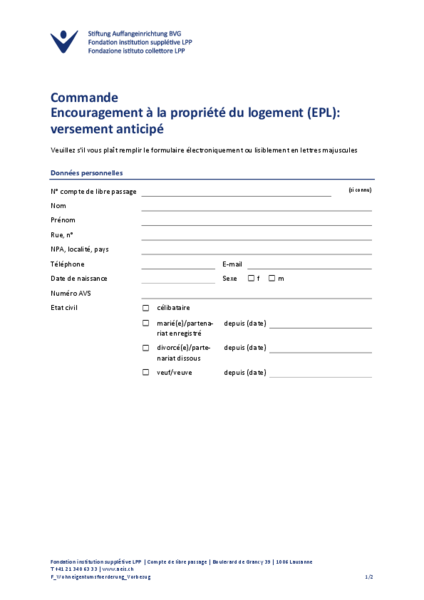 Encouragement à la propriété du logement versement anticipé