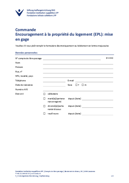 Encouragement à la propriété du logement mise en gage