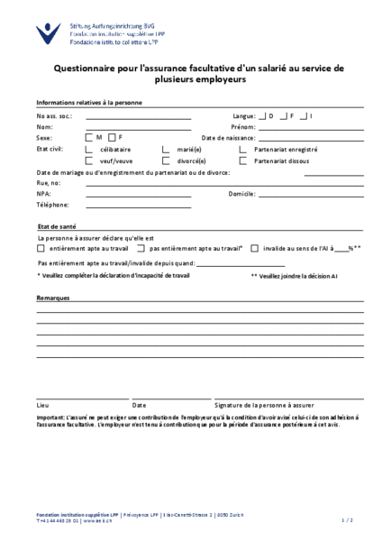 Questionnaire MA