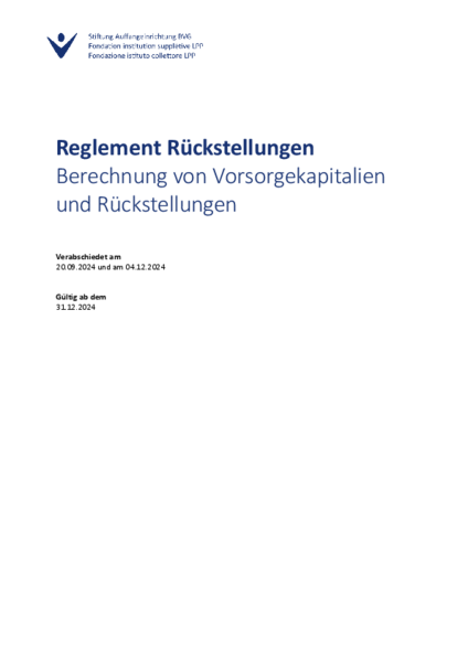 Rückstellungsreglement