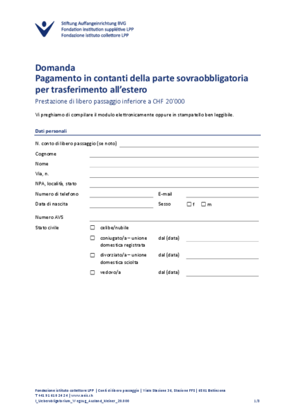 CLP: Pagamento in contanti sovraobbligatorio per trasferimento all
