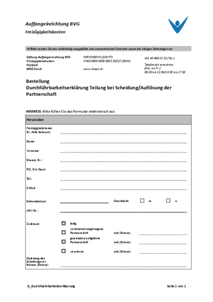 Durchführbarkeitserklärung