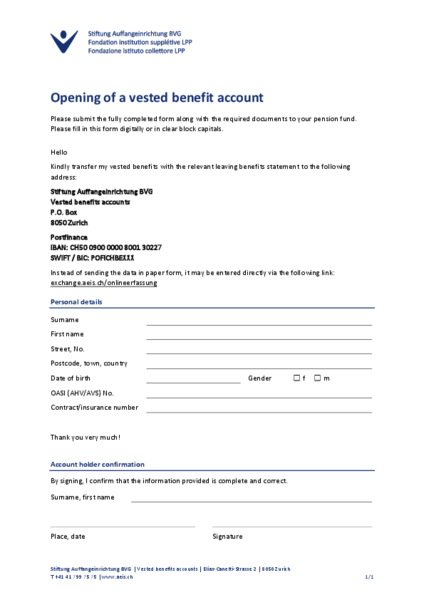 Transfer my vested benefits
