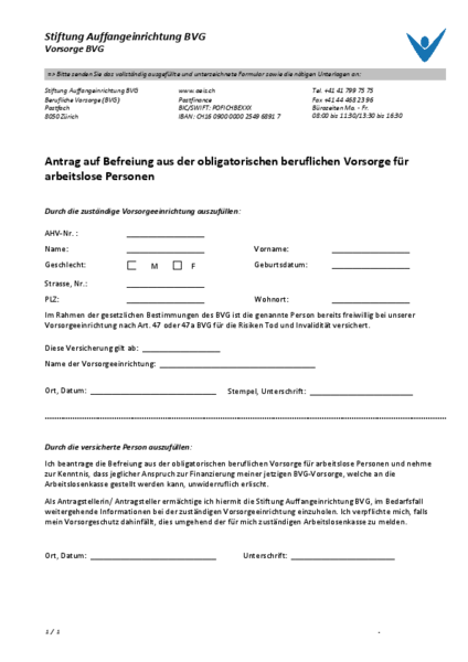 Antrag Befreiung