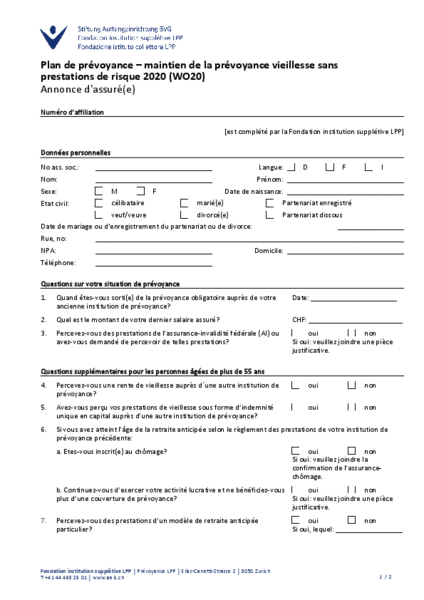 Questionnaire WO20