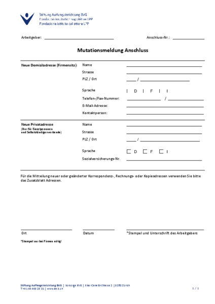 Mutation Anschluss