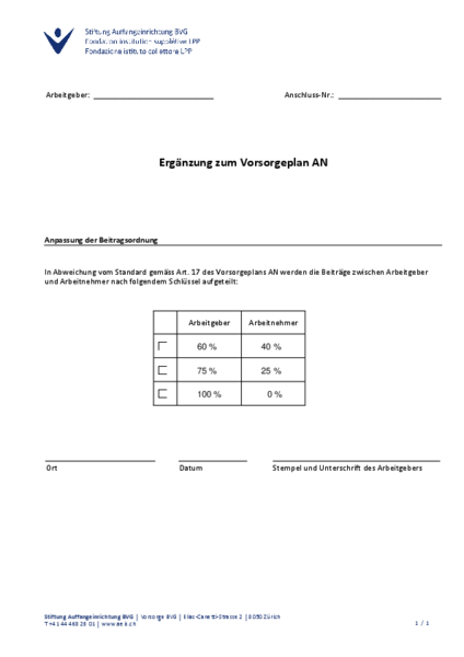 Anpassung Beitragsordnung
