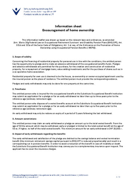 Information sheet WEF