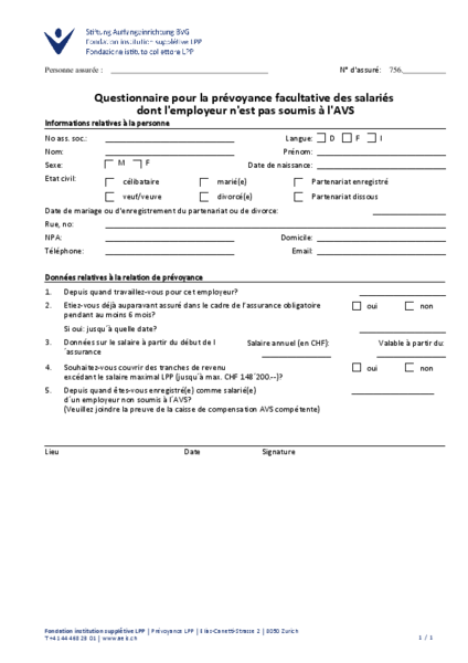 Questionnaire ANobAG