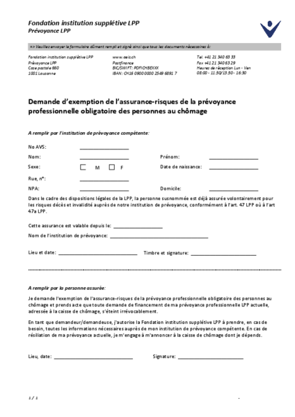 Requête d’exonération